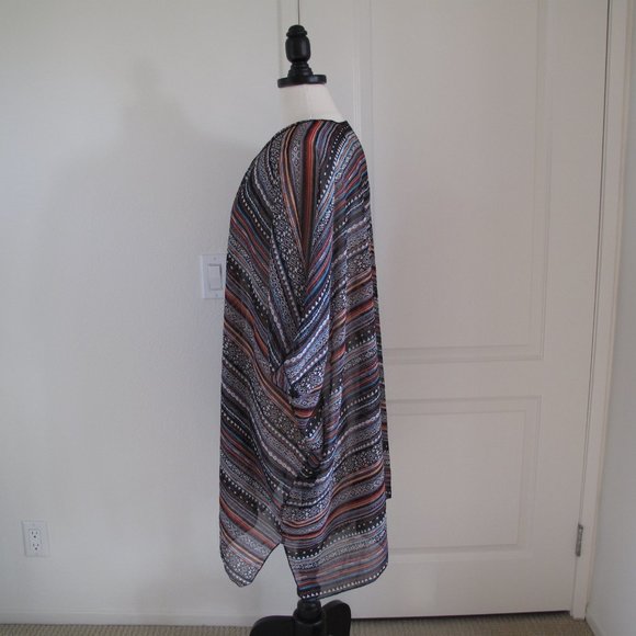 FOREVER 21 Colorful Striped Chiffon Kimono - Picture 9 of 10